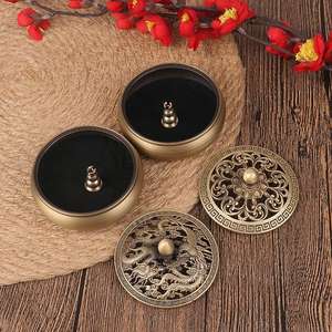 Juego de quemador de incienso dorado al por mayor, adorno de decoración de fragancia de Metal de latón para el hogar, incluye soporte de incienso, recogedor de cenizas para - Product Image 5