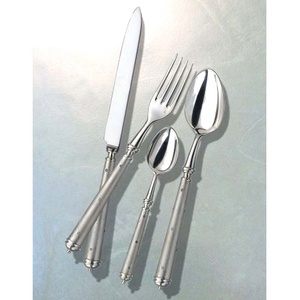 Ensemble de cuillères de service rondes en laiton massif avec poignée faite à la main cuillère de service de restauration de Buffet en acier inoxydable - Product Image 5