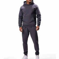 Kedatangan Baru Pullover Berkualitas Tinggi Kasual Musim Dingin Tracksuit Pria Warna Polos Pakaian Olahraga Luar Ruangan 100% Katun Desain 2 in 1