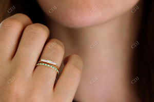 Bague de mariage en diamant émeraude et laboratoire pour femmes, bague en diamant fin 10k 14k 18k or jaune, bague de mariage luxueuse personnalisée - Product Image 5