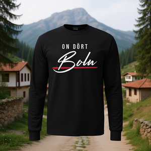 T-shirt a maniche lunghe promozionale con design culturale turco Bolu Kibriscik Merkez Dörtdivan Yeni Ağa TRkiye - Product Image 3