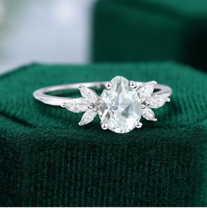 ของขวัญสำหรับผู้หญิงแหวนเพชรโมอิสชุบทองสำหรับ S925ลูกแพร์เงินปรับแต่งได้ - Product Image 4