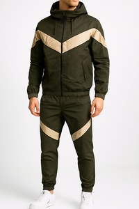 Conjunto Deportivo de Invierno para Hombre, Chaqueta Cortavientos Informal con Capucha y Cremallera, Pantalones de Nylon Ligeros para Gimnasio y Jogging, Venta al Por Mayor Personalizada - Product Image 2