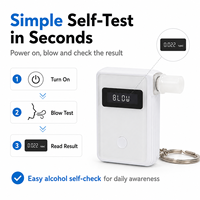 Alat Tes Alkohol Portabel Smart APP Fuel Cell Breathalyzer dengan Berbagai Unit Pengukuran