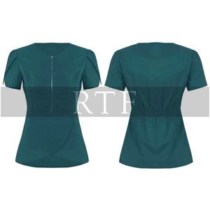 ชุดยูนิฟอร์มพยาบาลแขนสั้นมีซิปขัดตัวสำหรับโรงพยาบาล - Product Image 4