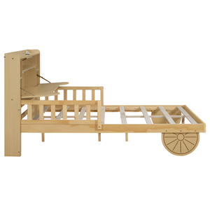 Gấu xe theo chủ đề kích thước đầy đủ giường cho trẻ em-Vui vẻ phim hoạt hình phong cách khung giường bằng gỗ với đầu giường, thiết kế an toàn - Product Image 4