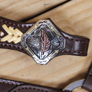 Western Tack Set for Horse with Headstall Breast Collar with Cow Leather Floral Carving <b>Tooling</b> Silver Buckle Horse Riding - Product Image 2