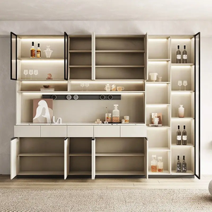 Buffet Minimaliste Moderne avec Éclairage LED, Vitrine en Verre, Meuble de Rangement pour Bar à Domicile, Idéal pour Salle à Manger - Product Image 3