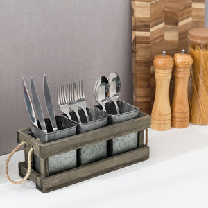 High Quality Wholesale Square Shape Galvanized Metal Utensil Holder Handmade Spoon Rests Pot <b>Clips</b> for Kitchen Use Wood Material - Product Image 5