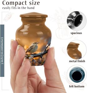 Urnas de Gorrión para cenizas Urnas pequeñas para cenizas humanas Recuerdo para mujeres Urna Mini urnas masculinas adultas para cenizas humanas Tamaño personalizado - Product Image 2