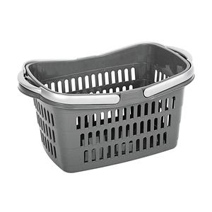 Rival Shopping <b>Baskets</b> with 2 Handles 48x28.5x23.5cm Grey Pack of 10 - Product Image 1