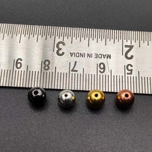 6mm Round Spacer Beads DIY Jewelry Making Supplies Gold Silver Rose Gold Black Plated Copper Beads Bag Packed 3mm Size - Product Image 4