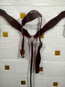 Hermosa cabeza y coraza de cuero occidental en color marrón - Product Image 2