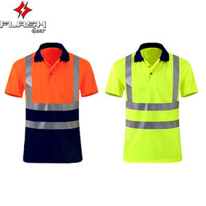 Safety ANSI Class 1 Waterproof <b>High</b> Visibility Reflective Stripes Men's Workwear <b>Polo</b> <b>Shirt</b> Quick Dry Breathable Customized Logo - Product Image 4