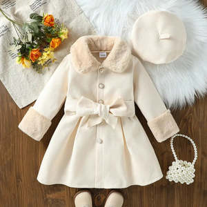 Abrigo de lana casual de invierno para niña, diseño estampado, nueva técnica, cuello de piel de conejo, capucha, abrigo largo, lindo, de algodón, para adolescentes - Product Image 3