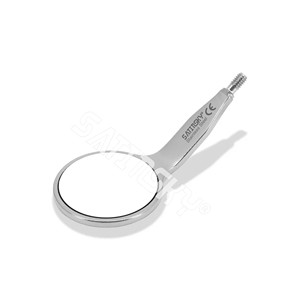 Miroirs buccaux en acier double face #4 Miroir dentaire manuel à surface frontale en rhodium - Product Image 3