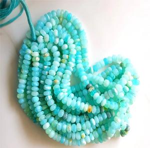 Piedra preciosa de ópalo peruano azul, redondos lisos y lisos para hacer joyas, cuentas de piedra - Product Image 4