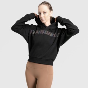 Invincible Black Oversized <b>Hoodie</b> for <b>Workout</b> Breathable Knitted Fabric - Product Image 3