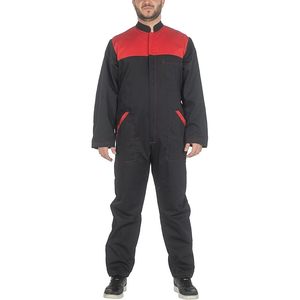 CBF Balducci Group S.p.A. Combinaison de travail durable multi-poches, élégante, noire/rouge, vêtements de travail polyvalents, 65% polyester, 35% coton - Product Image 1
