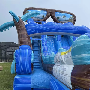 Heavy Duty <b>Inflatable</b> <b>Slide</b> Bouncer Combo Giant Blue PVC <b>Inflatable</b> Splash <b>Slide</b> Large Kids Interactive <b>Water</b> Park Equipment - Product Image 3