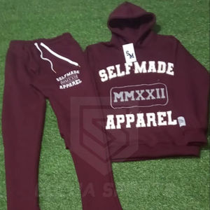 ชุดวอร์มผ้าฝ้าย100% มีฮู้ดสำหรับผู้ชายชุดวิ่งโลโก้ปักลายขนาดพิเศษชุดวอร์มฤดูหนาว - Product Image 1