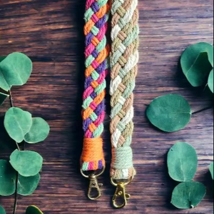 Beautifully Handmade Boho Macrame <b>Wristlet</b> Keychain CUSTOMIZE Service - Product Image 1