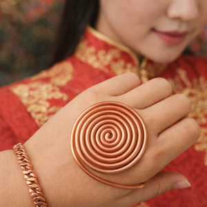 ชุดแหวนมือเกลียวทองแดง  งานฝีมือสำหรับการทำสมาธิ การสร้างพลัง และการบำบัดด้วยพลังงาน - Product Image 1