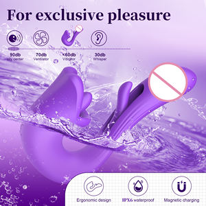 4-in-1 Vibrador wasserdicht leise G-Punkt Sexspielzeug für Erwachsene mit lecken und flattern der Zunge Rose Sexspielzeug <span class=keywords><strong>Dildo</strong></span> vibrator für Frauen - Product Image 5