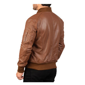 Chaqueta de Cuero Entallada para Hombre con Cuello Alto y Cierre de Cremallera, Estilo Urbano para Invierno, Servicio OEM Disponible - Product Image 2