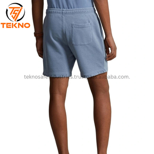 Bermudas informales de algodón 100% personalizadas, pantalones cortos transpirables de secado rápido de alta calidad, lavado personalizado, patrón sólido, decoración de bolsillo de cintura media - Product Image 3