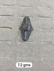 Cabochon d'opale éthiopienne naturelle Bagues en argent 92.5 - Product Image 2