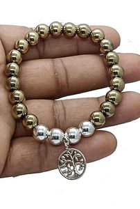 Pulsera de cristal estilo Feng Shui hecha a mano con pirita, cuentas redondas de oro, joyería de moda, pulsera de energía para hombres y mujeres, regalo único - Product Image 3