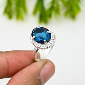 Bague ovale en zircon certifié IGI, créée en laboratoire, 10x14 mm, plaquée argent, disponible en tailles US 3 à 15, design élégant, mariage - Product Image 4