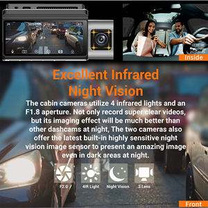 Caméra embarquée Carlover 4K <span class=keywords><strong>Fisheye</strong></span> 3 canaux, caméra embarquée 4K AI pour voiture, caméra embarquée 3 canaux 5G WIFI, caméra embarquée 4K+1K+1K pour voiture - Product Image 5