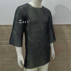 Camisa de malla de acero medieval hecha a mano, armadura vikinga lista para batalla Hauberk para recreación Cosplay, venta al por mayor, artesanías de Metal - Product Image 4