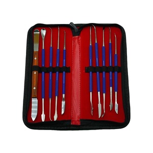 ชุดเครื่องมือแกะสลักขี้ผึ้งทางทันตกรรม 10 ชิ้น สแตนเลส สีน้ำเงินทอง สำหรับทำแบบจำลองฟันปลอม ขึ้นรูปขี้ผึ้ง ชุดอุปกรณ์สำหรับคลินิกทันตกรรม - Product Image 5