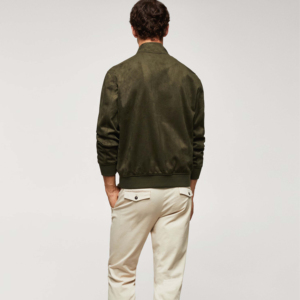 Men's High Quality Custom Logo Satin Bomber <b>Jacket</b> Oversized <b>Canvas</b> <b>Jacket</b> with Stand Collar and Brand Printing Wholesale - Product Image 4