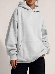 Ladies <b>Fleece</b> Pullover <b>Women</b> Warm Hooded <b>Top</b> Relaxed Fit Winter Sweatshirt - Product Image 5