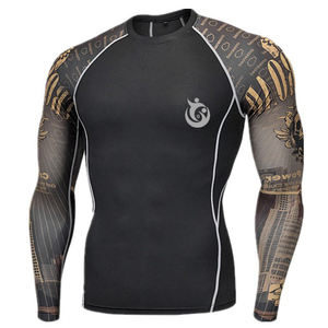 Logo personnalisé pour hommes Rashguard imprimé à manches longues UPF 50 + Compression Surf Sports Shirt Plain Gym Top pour MMA Surf & Sports - Product Image 3