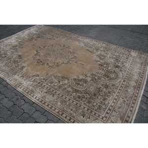 Tapis turc 7,1x11 pi (216x335 cm), tapis persan vintage marron - Product Image 3