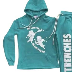 Conjunto Deportivo Personalizado de Invierno con Sudadera con Capucha y Pantalones Jogger, Estampado de Logotipo, OEM, Moda Urbana - Product Image 4