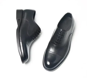 Chaussures habillées en cuir véritable respirantes à lacets antidérapantes pour hommes, pour les mariages d'été, le bureau et les occasions décontractées - Product Image 1