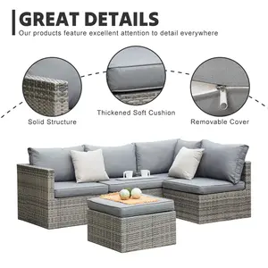 Modern Garden Wicker Rattan Outdoor Furniture Set High Quality Sectional Lounge Sofa Garden Sofa Set