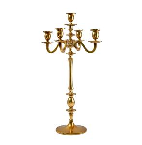 Candélabre en or orné sculpté à la main, support de bougie de qualité supérieure pour une décoration intérieure élégante et luxueuse - Product Image 5