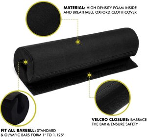RC Fitness Wear - Juego de Almohadillas Antideslizantes de Microfibra y Cuero con Espuma Personalizada para Sentadillas con Barra, Unisex, con Correas para Tobillos y Collares para Levantamiento de Pesas - Product Image 4