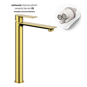 Rubinetto a leva singola in ottone serie Sprint con beccuccio alto 25 mm cartuccia 1.1/4 rifiuti-disponibile in vari colori - Product Image 4