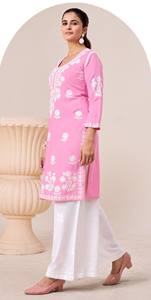 Rayón bordado Kurti con Jacquard Dupatta Set Colección Ropa india y pakistaní hecha a mano - Product Image 4