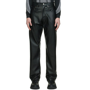 Pantalon d'hiver pour homme en cuir, couleur unie, respirant, design personnalisé, streetwear, vente chaude, prix raisonnable - Product Image 1