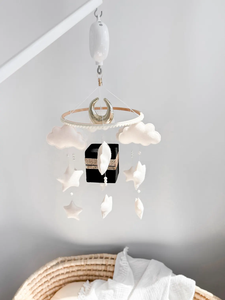 Mobile musical doux en feutre pour berceau, thème Coran et Kaaba, avec nuages, jouets islamiques pour enfants, décoration de chambre de bébé, cadeau de naissance islamique - Product Image 6
