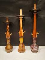 Chicha de luxe en bois sculpté, style batte de baseball laquée, avec tige décorée en laiton Farida, mini chicha égyptienne personnalisable
